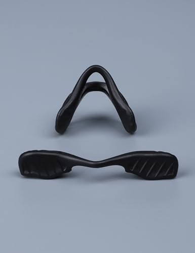Image of 3 Pairs Ultra Soft Silicone Sunglass Nose Pads for Oakley EV Zero Path OO9308 /EV Zero Pitch OO9383 /EV Zero Range OO9327, Push-in Anti-Slip Glasses Nose Piece Replacement Kit Black