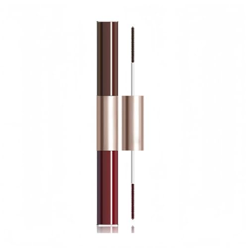 Waterproof Colorful Mascara with Small Brush, 1 Mascara with 2 Colors, Multi-Color, 2 Brush 2 Colors, Smudge-Proof, Long-Lasting, Volume and Lengthening, No Clumping (Brown &amp; Red)