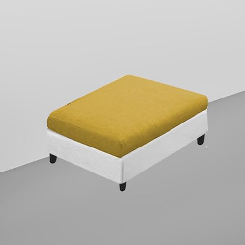 Image of Koza LHS 8 Seater L Shape Sofa Set with Center Table for Living Room (Yellow Grey Fabric) Premium Fabric Sofa