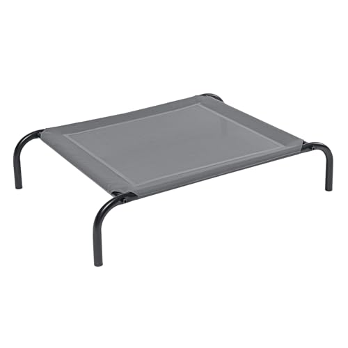 Navaris erhöhtes Hundebett mit Kühlungseffekt 90x64x20cm - Outdoor Hundeliege für Katzen und mittelgroße Hunde - Garten Haustierliege erhöht - Grau