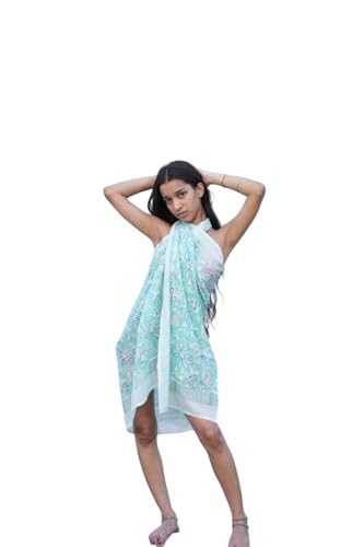 Beach Wrap Pareo, Hand Block Printed Cotton Sarong, Long Scarf, Large Sarongs, Cover up, Soft Fabric Scarf, Fashion Shawl Beach Sarong,