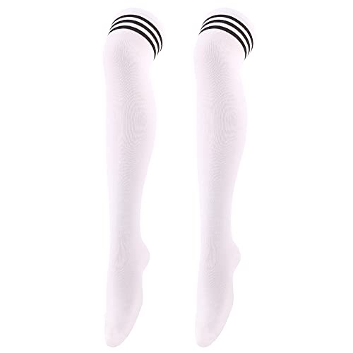 Womens Extra Long High Thigh Socks Striped School girls Knee High Socks for Cosplay JK stocking