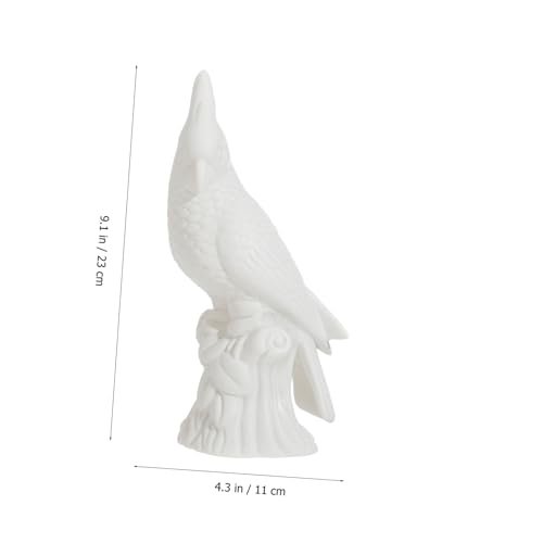 Figurine perroquet en céramique blanche objet poétique de maison