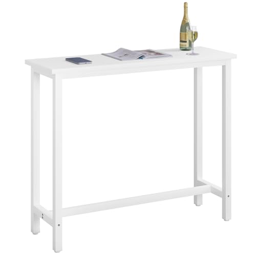 WOLTU Mesa Alta de Barra Cocina, Mesa Bar con 2 Taburetes de Bar, Juego de Comedor para Bar, Comedor, Isla Cocina, Taburetes Redondos, Estructura de Metal, Diseño Industrial, Blanco - imagen 4