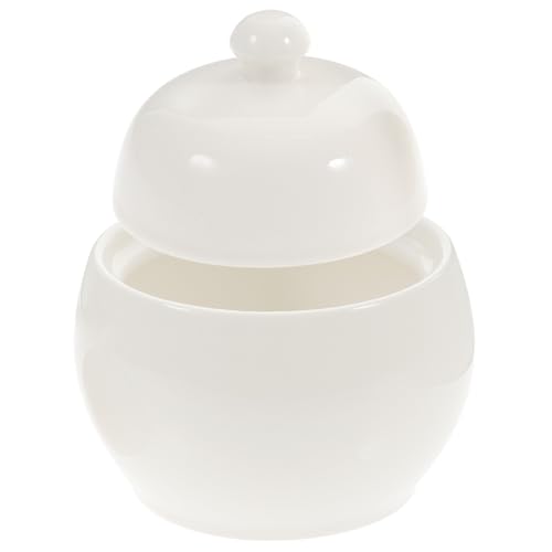 CHICAMPERA 多機能セラミック蒸しスープボウル 蓋付き キッチン用鳥の巣蒸し鍋 卵蒸し器対応 朝食オートミール食器 家用耐熱碗