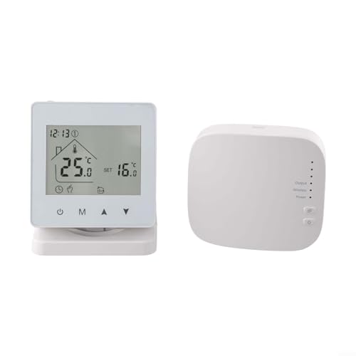 Termostato WiFi inteligente, para calefacción de caldera de gas, controlador de temperatura de pantalla táctil, RF433 inalámbrico, control de voz por aplicación de pared (WiFi)