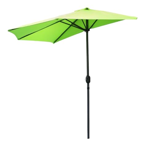 Meublorama Demi-Parasol Mural Vert anis – 270x135x230cm – Aluminium – Toile Polyester 180g/m² – Manivelle