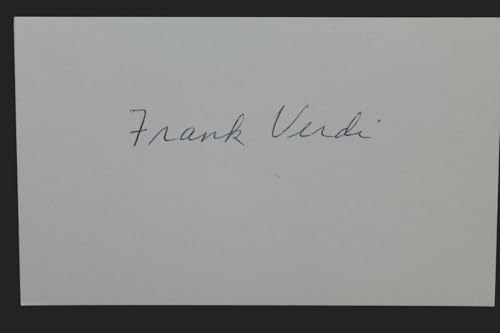 Frank Verdi (d.2010) 1953 New York Yankees Autographed Signed 3x5 Index Card - MLB Cut Signatures