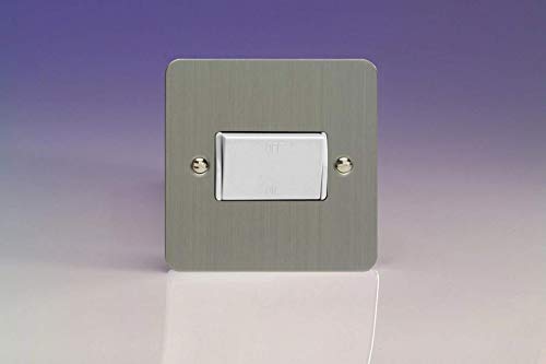 Varilight XFSFIW Fan Isolator Switch (3 Pole) In Brushed Steel With White Insert