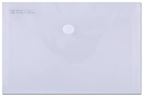 Envelope Wallet DONAU Press Stud PP A6 180 Micron Clear/Document Archiving/Type-Envelope/Kind-with Press Stud/Index-N.a. / Material-PP/Colour-Transparent/Format-A6 / Thickness (mm)-180