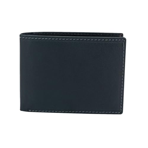 Portefeuille cuir Friedrich 23 gris uni compact gain de place