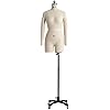 Female Sewing Mannequin with Arms, Woman Dress Form Tailor Dressmakers Dummy Plus Size Mannequin Torso Stand on Wheels for Sewing Clothes, White-3XL