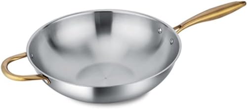 Wok de acero inoxidable sin recubrimiento 30 cm miniatura 1