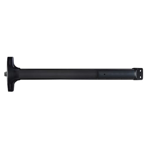 Detex V40W HD 711 99 36 Value Series Wide Stile Rim Exit Device Hex Dogging 99 Surface Strike 36 Device Weatherized Satin Black Anodized Aluminum