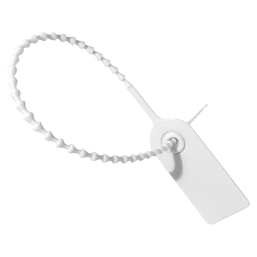 100 Stück Plomben, Beschriftungsschilder, Schlüssel Markierung, Kunststoff Kabelbinder Tags, Kabelbinder Tags, Kann Beschriftet Werden, Beschriftungsschilder für Kleidung Schuhe Handtaschen (Weiß)