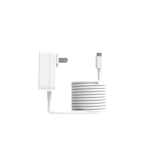 Vilros Alimentatore USB-C 27 W -5 V/5 A, compatibile con dispositivi Raspberry Pi 5 e Apple con porta di ricarica USB-C (bianco)