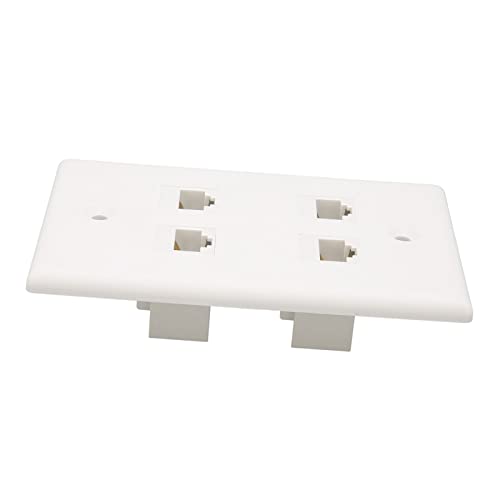 Placa de parede Ethernet, boa fixação de espaço Internet 4 portas Cat6 com parafusos para escritório