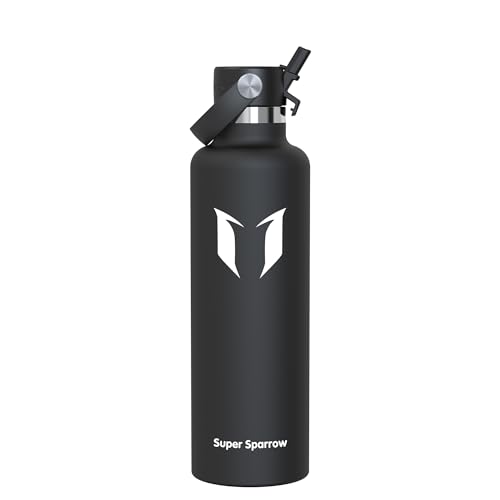 Super Sparrow Botella Agua Acero Inoxidable - Botellas Termica 1000ml - Sin BPA - Termo Cantimplora con Pajita Vacío, para Deporte, Viaje, Escuela, Exterior, Oficina, Gimnasio