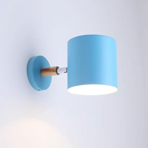Aplique de pared cilíndrico con forma de macarrón y luz de lectura ajustable Compatible with mesita de noche, Lámpara colgante