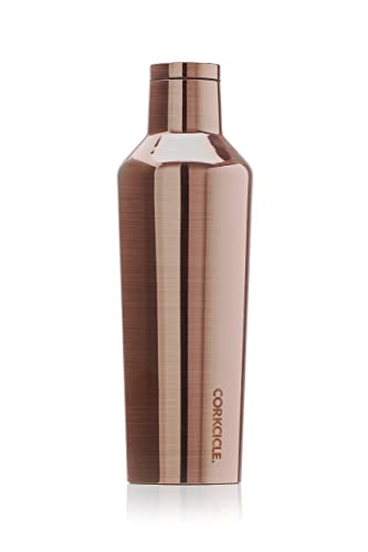 Corkcicle Canteen - Triple Insulated Stainless Steel Water Bottle with Straw - Keeps Cold for 25+ Hours and Hot for 12 Hours - Leakproof, Reusable, BPA-Free, Dishwasher Safe - Copper, 475ml/16oz