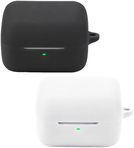 Compatible for Sony INZONE Buds Headphone Case, [Supports Wireless Charging] [Shockproof Protective Case] Silicone Headphone Case Black-White