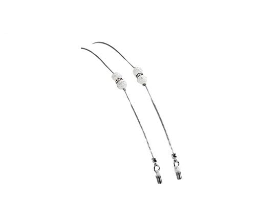 Preisvergleich Produktbild Brillenketten für Damen, hochwertige, rutschfeste Lesebrille, Kordel, Sonnenbrillen, Halteband, Brillenhalter mit weißer Gummiringe, silber