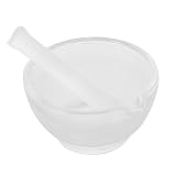 IMIKEYA Glas Mörser mit Stößel Chemische Apparatur Kleiner Medizin Stampfschale 75mm mit Flachem Boden zum Zerkleinern von Pflanzen und Gewürzen für Küche und Apotheke