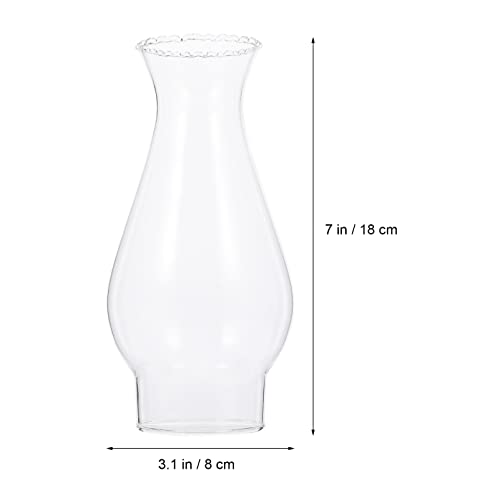 Image of Glass Kerosene Lamp .08In X 3.14In Windproof Oil Lamp Cover Retro Style Replacement Lampshade for Decorative Lighting and Diy Oil Lamps