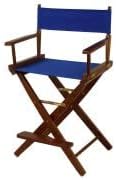 206-24-032-13 24 in. Extra-Wide Premium Directors Chair, Oak Frame with Royal Blue Color Cover