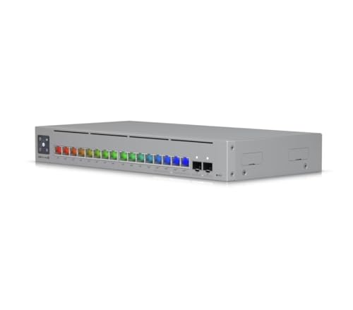 Image of USW-Pro-Max-16-PoE 16-Port Layer 2 /3 PoE++ Switch, 180W Power, 2.5GbE + 10G SFP+ Uplinks - Bundled with QALYNX 3ft Slim Cat6A Patch Cable (28 AWG)