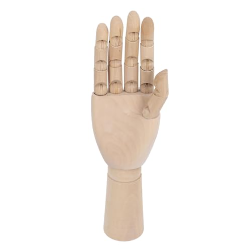 11.8in Flexible Wood Hand Model, Wooden Mannequin Right Left Hand, Artist Manikin Hand Model, for Drawing School, Practice, Supplies, Hand Jewelry Display, Decoration, Sketching (Right)
