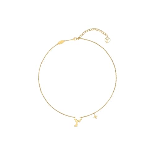 Gold Chain Necklace with Letter Pendant and Butterfly Charm, Fashion