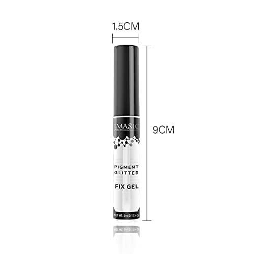 Image of Pigment Glitter Fix Gel for Eye Makeup Long Lasting Primer Adhesive, Smudge Proof & Quick Drying Makeup Fixer for Eyeshadow Pigments and Loose, Lightweight Transparent Formula 5ml