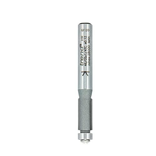 Trend Professional Guided Trimmer, 1/4 Inch Shank, 6.35mm Diameter, 12.7mm Cut Length, Bearing Mounted - Image 2