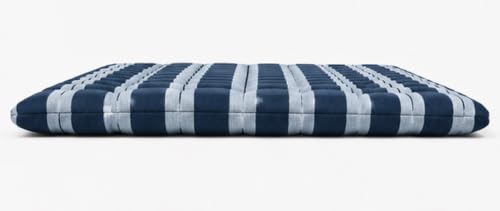 Image of H B MSALA 3 Inch Soft Cotton Gadda Mattress, Blue, 48x72 inches, Lining Pattern, Foldable & Breathable, Lightweight Bedding, for Floor & Bed, Guest Room Use