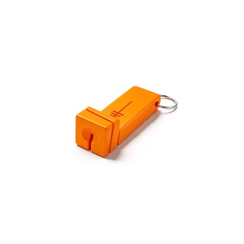 Fly Fishing accessories- Magnetic Fly Threader Bright Orange 4-Slot Precision Threading Tool for Fly and Ice Fishing Lightweight Plastic Hook Threader with Keychain for Wading Low Light Cold Hands