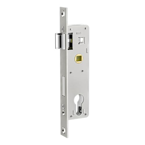 Storm Door Mortise Lock Body Mortise Lock Replacement Parts for Old Storm Doors 2-1/2 Handle PZ Reversible Latch Bolt(Polished Nickel)