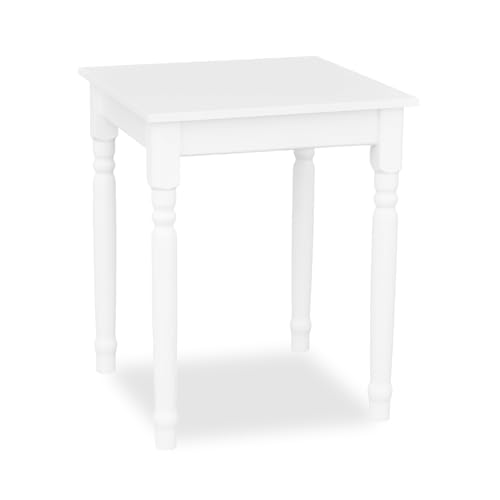 Metdrew Esstisch aus Holz | küchentisch 60x60 | holztisch | Tisch mit dekorativen Beinen | Esstisch für 2 Personen | Tisch klein küche | skandinavisch | küchentisch weiß | Tischplatte: Weiß