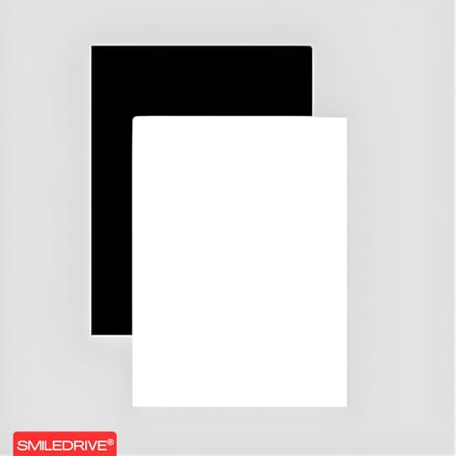 Image of SMILEDRIVE Background Sheets for Photography 60 x 120 cm, Black & White | Black & White, Studio Photo Backdrops- Washable PP- Made in India, 2 pcs