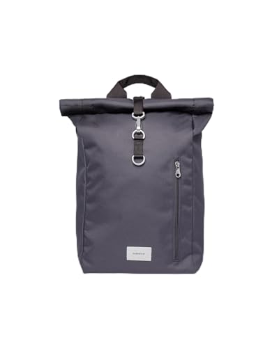Sandqvist Unisex Ground Rolltop L Backpack, Asphalt with Black Webbing