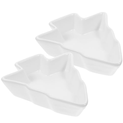 Angoily 2 Stück Weihnachtsbaumförmige Keramik Teller Weihnachten...