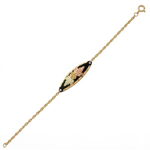 Rose & Leaf Black Hills Gold Bracelet – 10k Yellow