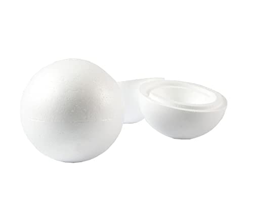 Floralcraft 30cm White Polystyrene Hollow Sphere Foam Ball Large Smooth Round Polystyrene Balls for Arts and Crafts, Christmas, Party Decorations
