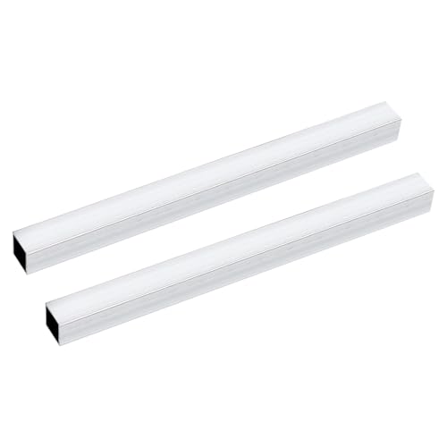 uxcell 2Pcs 6063 Square Aluminum Tube, 16mm x 16mm x 1mm Wall Thickness 204mm/8" Aluminum Industrial Straight Tube, Seamless Metal Tubing for Construction DIY Home Furniture