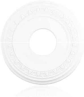 NICENEEDED 1Pack PU Ceiling Medallion 12 Inch OD X 3.5 Inch ID, Split Lighting Ceiling Cover Plate Ceiling Fan Medallion, Vintage Carved Flower PU Ceiling Medallion - View #3