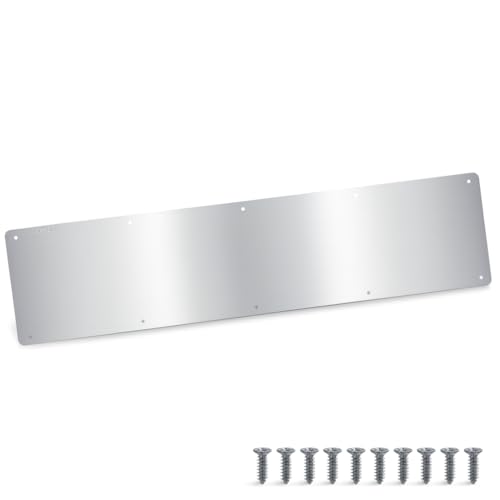Door Kick Plate for 36" Interior & Exterior Doors, 10" x 34" Aluminum Metal Kick Plate for Bottom of Door, Rounded Corners(Satin Finish) by CANGETS - Used condition - US$28.84