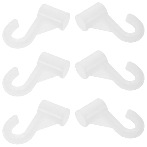 NIYANGLE Staffa per Asta Armadio Resistente 19mm in Plastica Bianca, Supporto Gancio per Appendiabiti, Accessori per Guardaroba Tessile, Set 6 Pezzi per Camera da Letto e Armadi