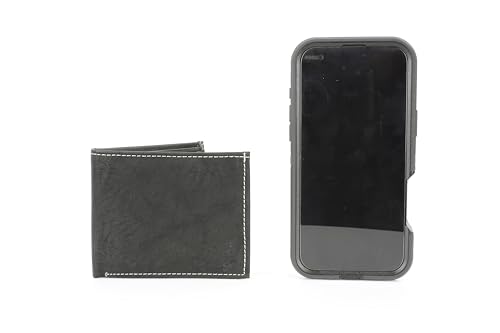 Leather Impressions Men’s Solid Vegan Wallet with Contrast Stitching – Slim Bi-Fold with 2 ID Windows, 6 Card Slots, and Dual Bill Compartments (Black)3