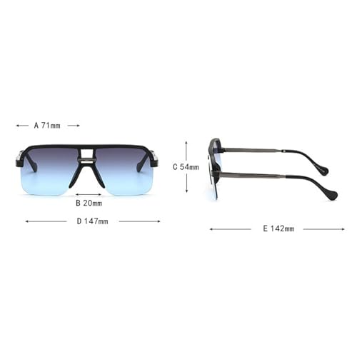 Retro Square Pilot Sunglasses for Women Men Stylish Frame Blue Orange Sun Glasses Vintage Shades Oversized Gradient Eyewear4