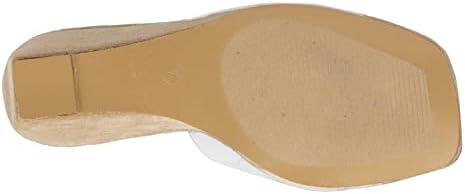 Olivia Miller Women’s Fashion Ladies Shoes, Clear PVC Jelly & Beige Nude Wedges, Trendy Party Slide On Single Band Open Square Toe 3.5 Inch Mid High Chunky Platform Fashion Heeled Sandals | Image 6